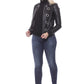 Chic Eco-Leather Studded Slim Jacket