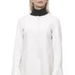 Elegant White Neoprene Woman Coat