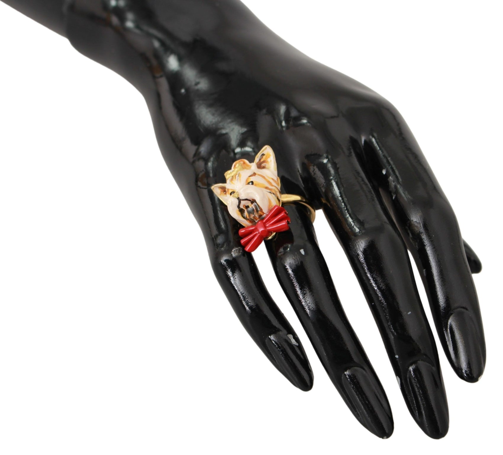 Schicker goldfarbener Statement-Ring mit Hundemotiv