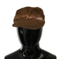 Costume National Brown Newsboy Beret Cabbie Fedora Hat