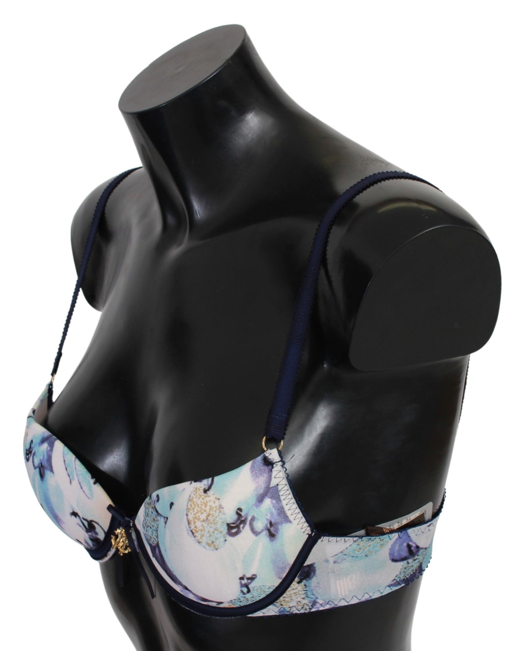 Eleganter Push-Up-BH mit blauem Print
