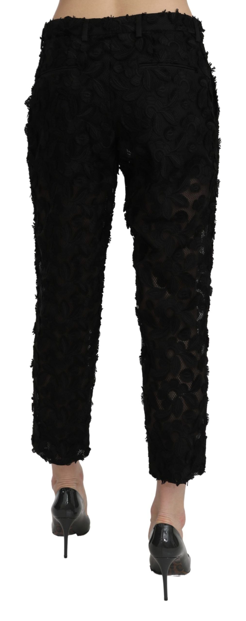 Pantaloni eleganti dritti in pizzo