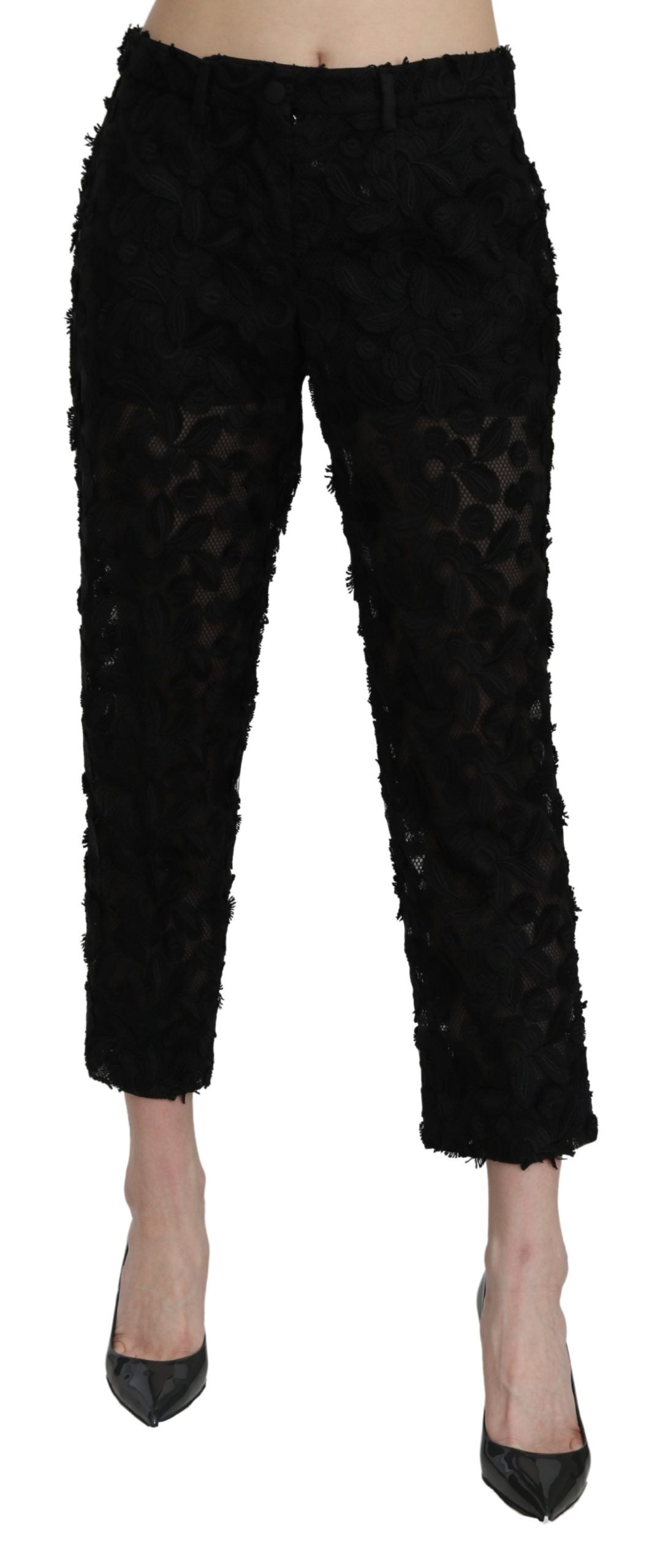 Pantaloni eleganti dritti in pizzo