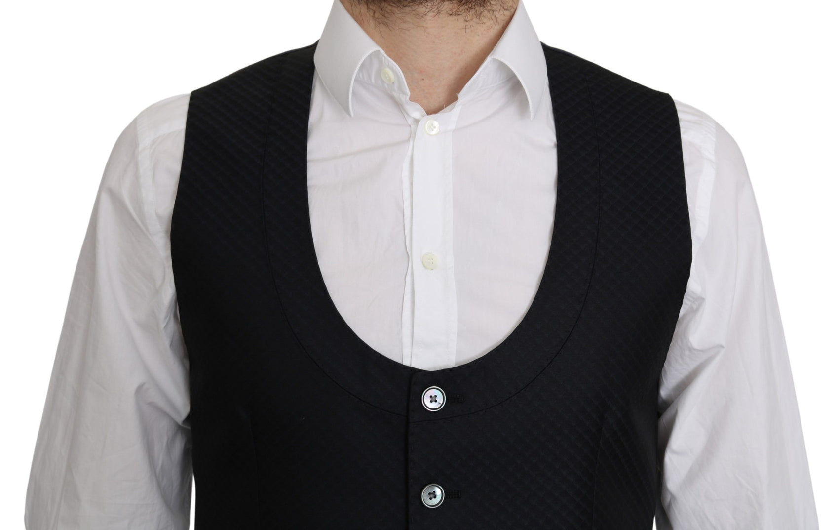 Elegante blaue Weste aus Seidenmischung