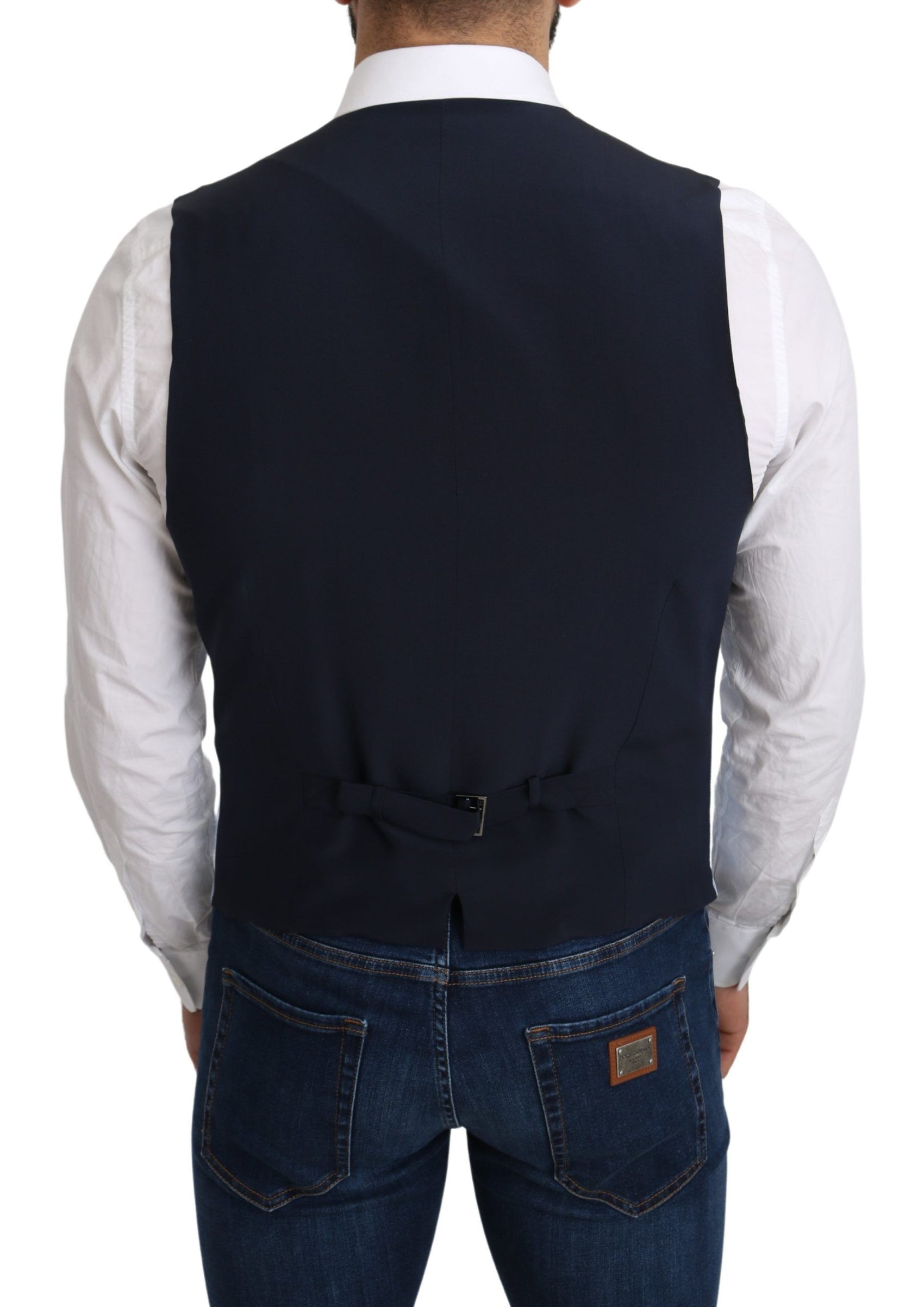 Elegante Azurblaue Herren Weste