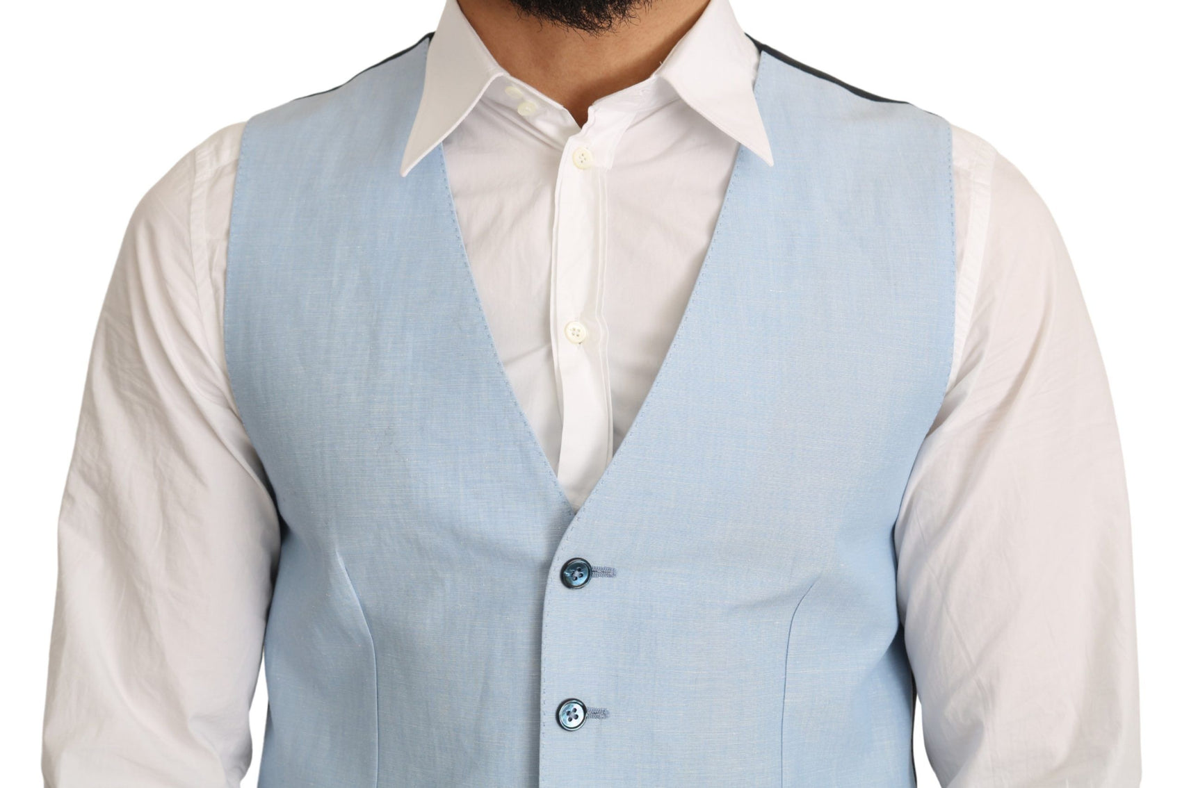 Elegante Azurblaue Herren Weste