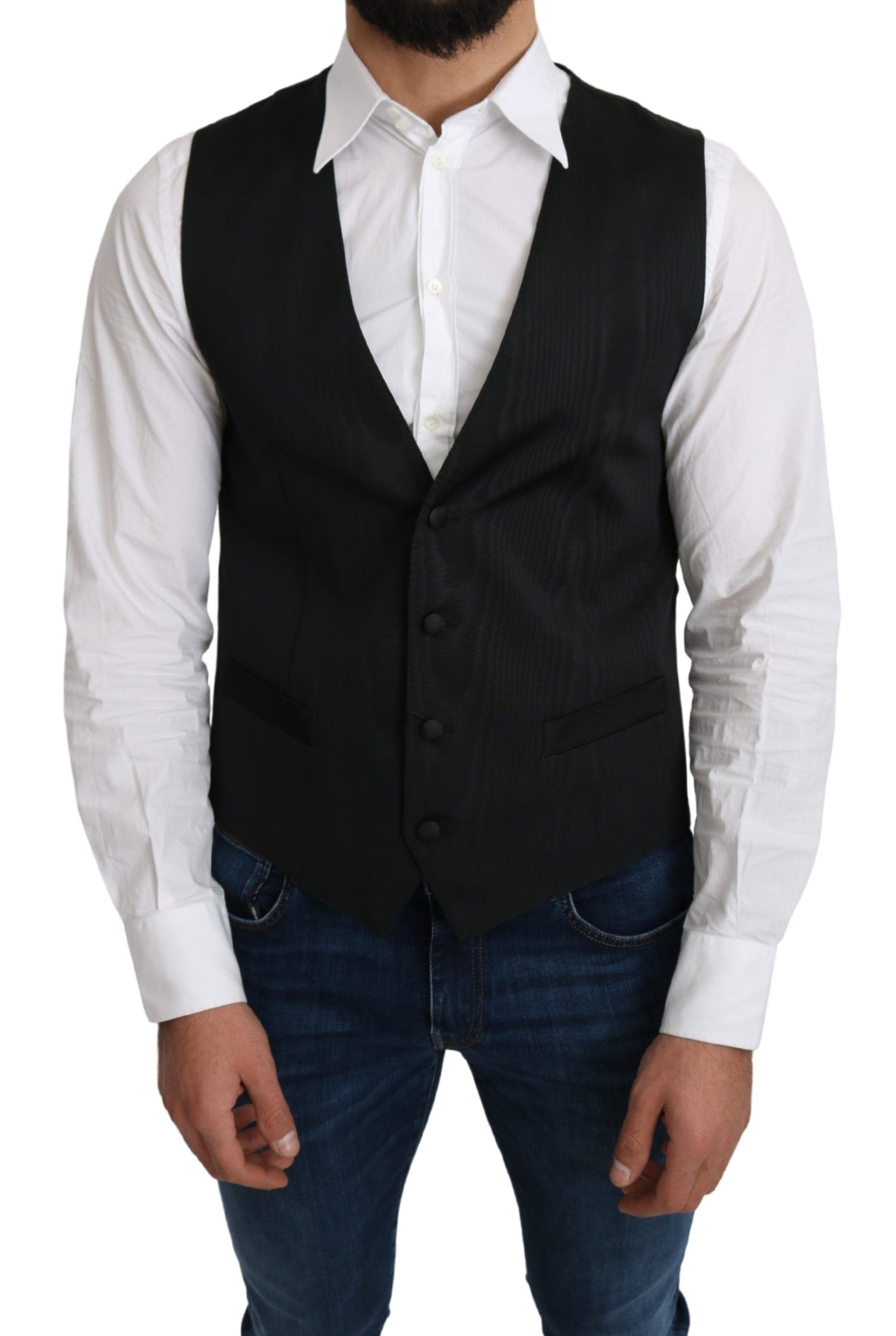 Elegante formelle Weste aus Seide in Grau