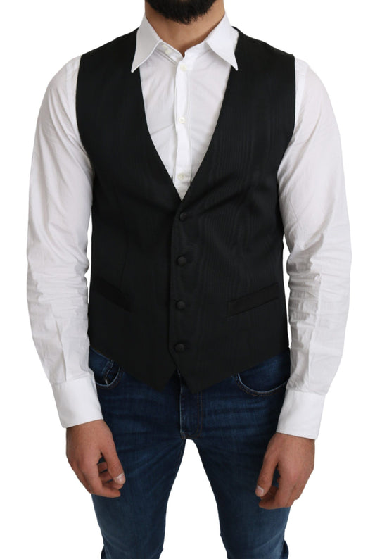 Elegante gilet grigio formale in seta