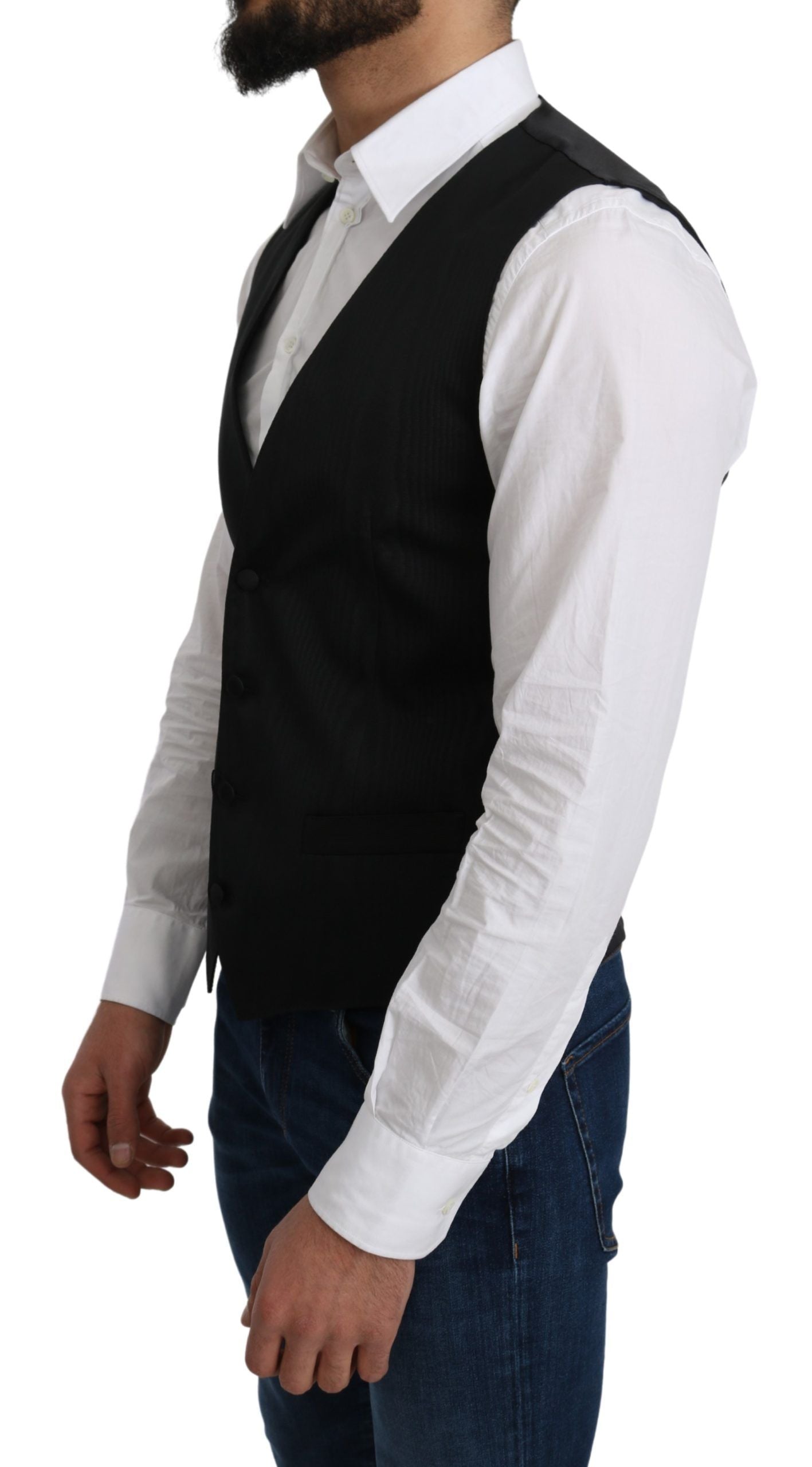 Elegante formelle Weste aus Seide in Grau