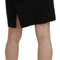 Chic High Waist Black Linen Skirt