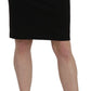 Chic High Waist Black Linen Skirt