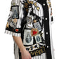 Dolce & Gabbana White and black Blouse Cotton Crystal Charms Amore Shirt