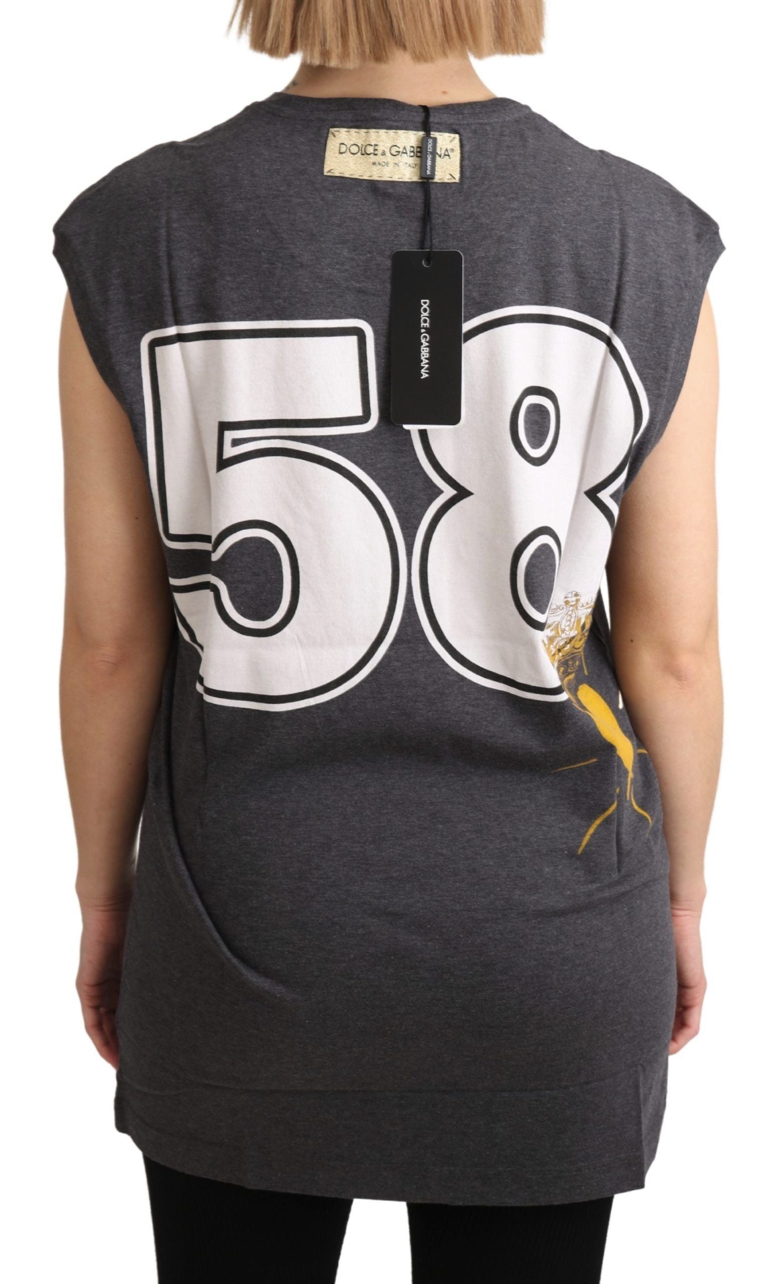 Elegante maglietta a maniche corte in cotone grigio