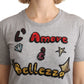 Baumwoll-T-Shirt mit Paillettenmotiv