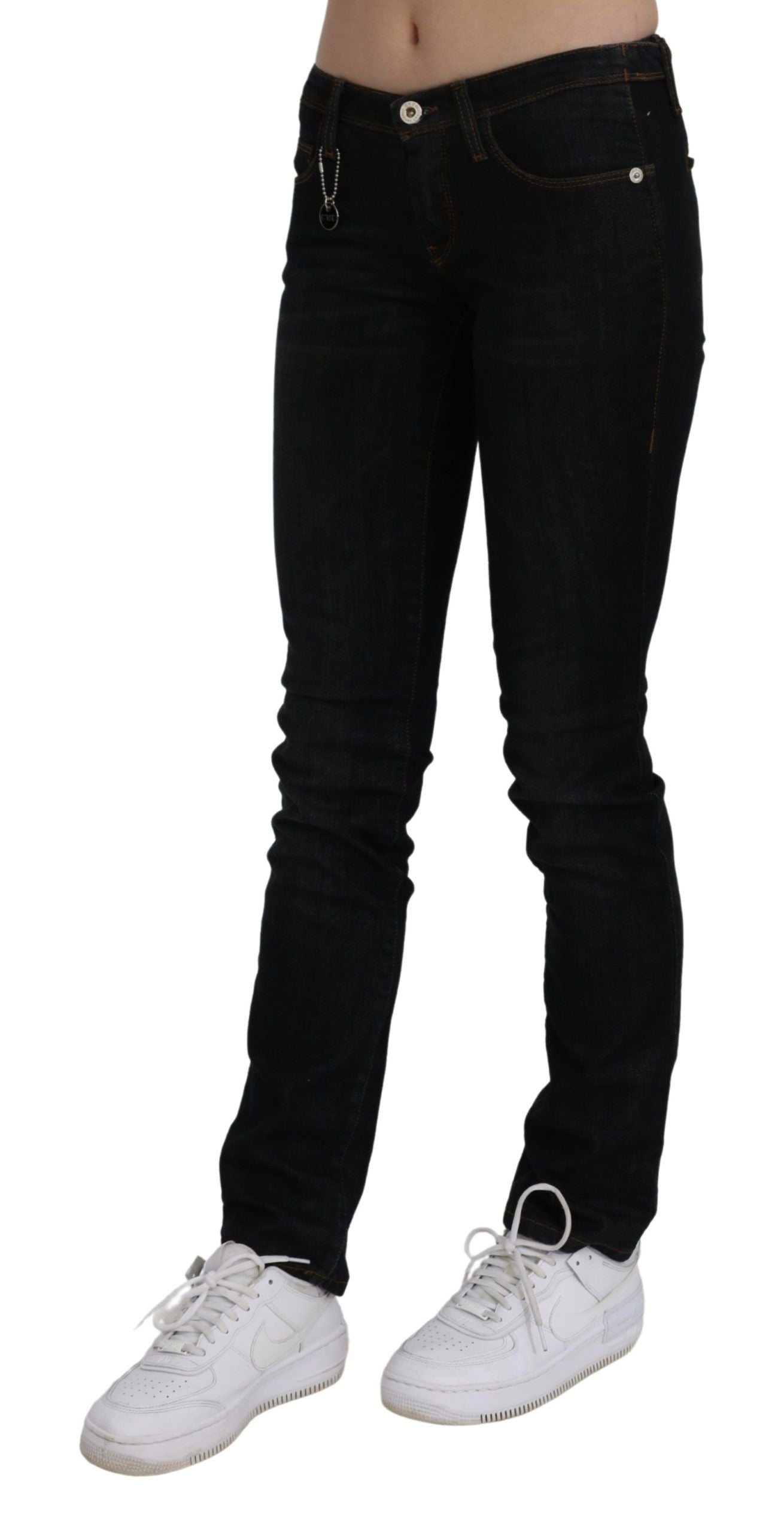 Schicke schwarze Slim Fit Jeans mit mittlerer Taille
