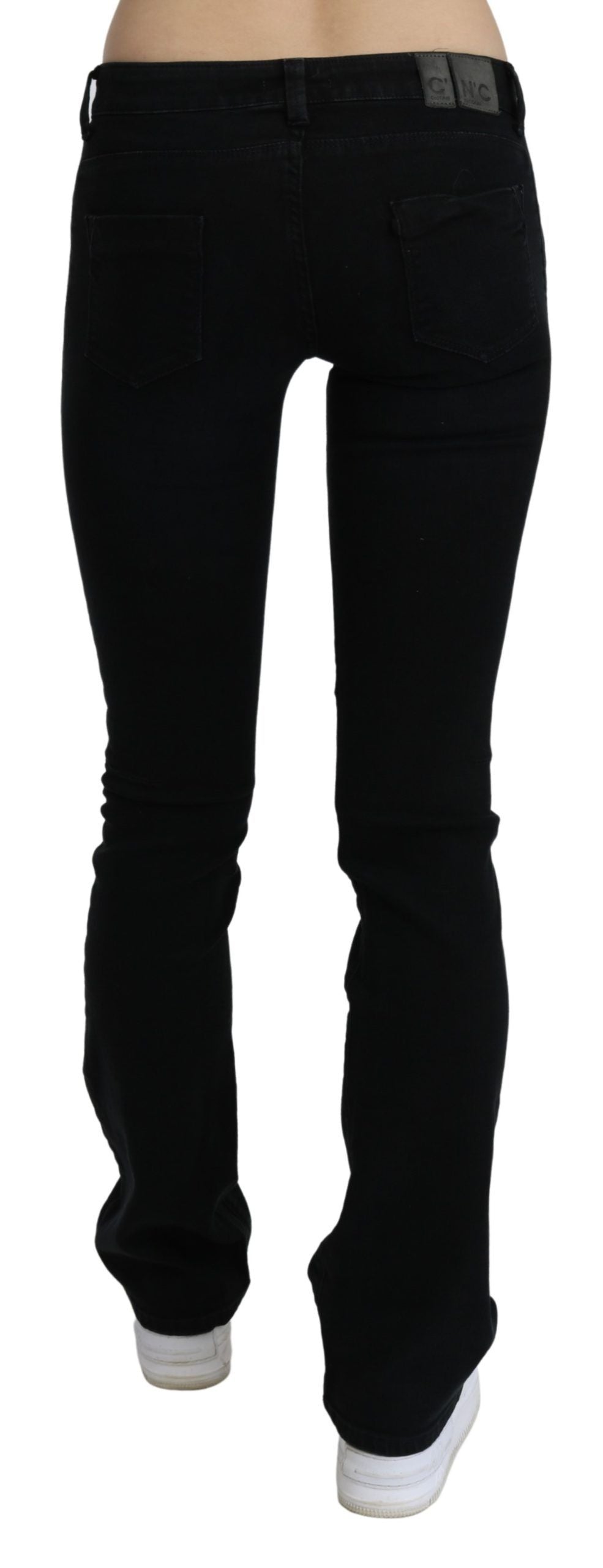 Schicker schwarzer Slim Fit Low Waist Denim