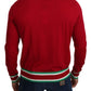 Elegante maglione girocollo in lana e seta rosso