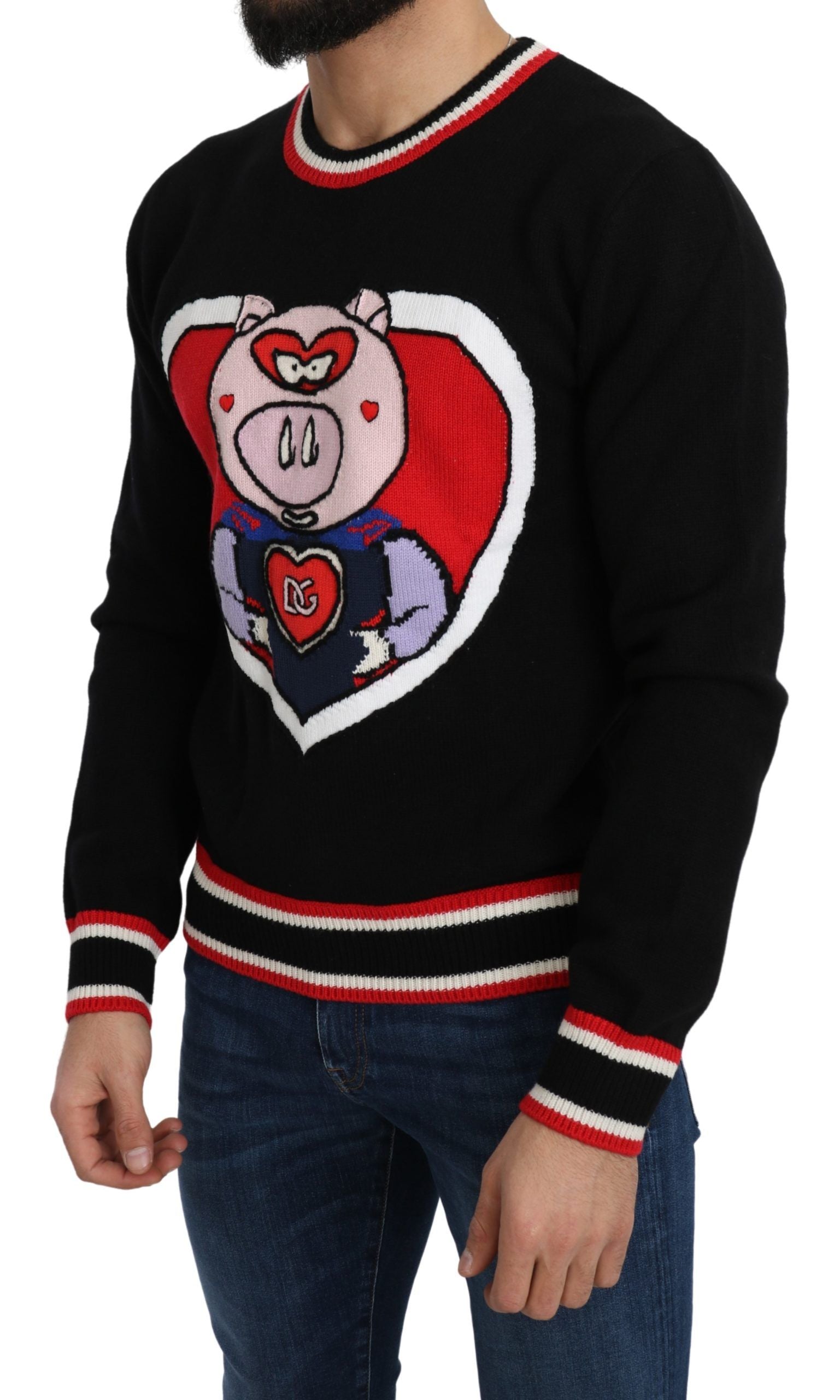 Elegante maglione girocollo in cashmere nero