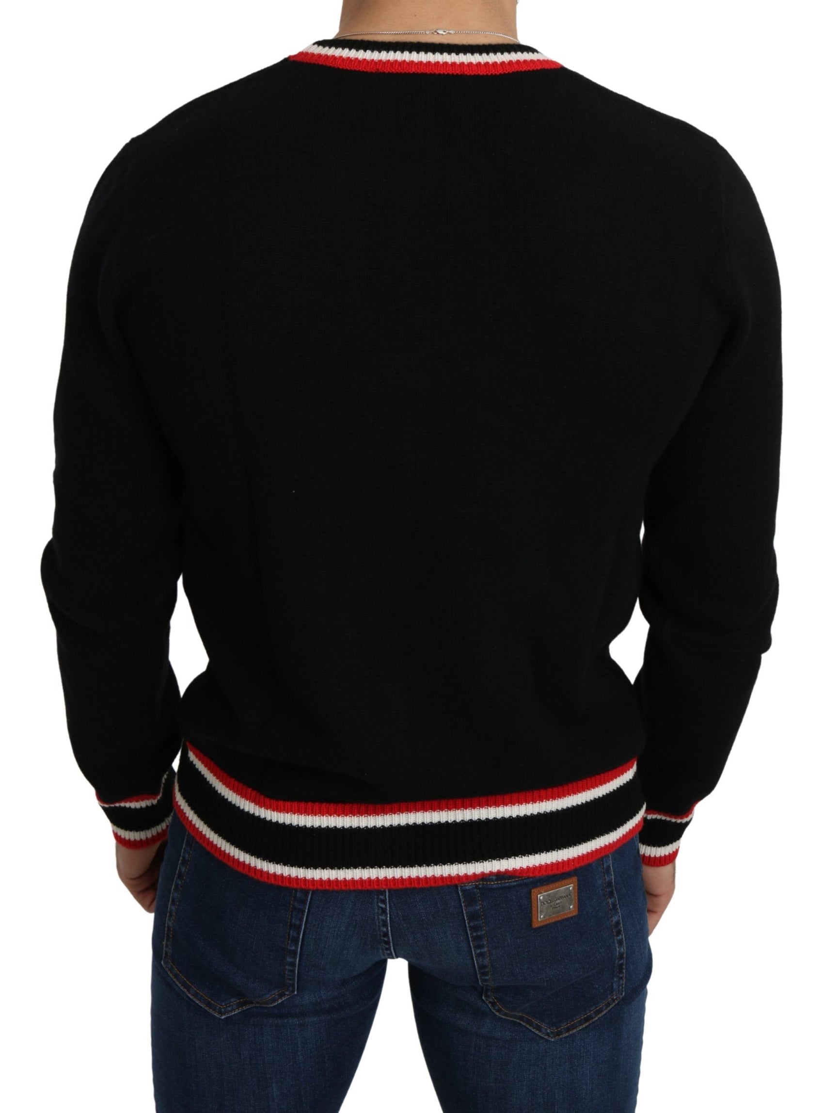 Elegante maglione girocollo in cashmere nero