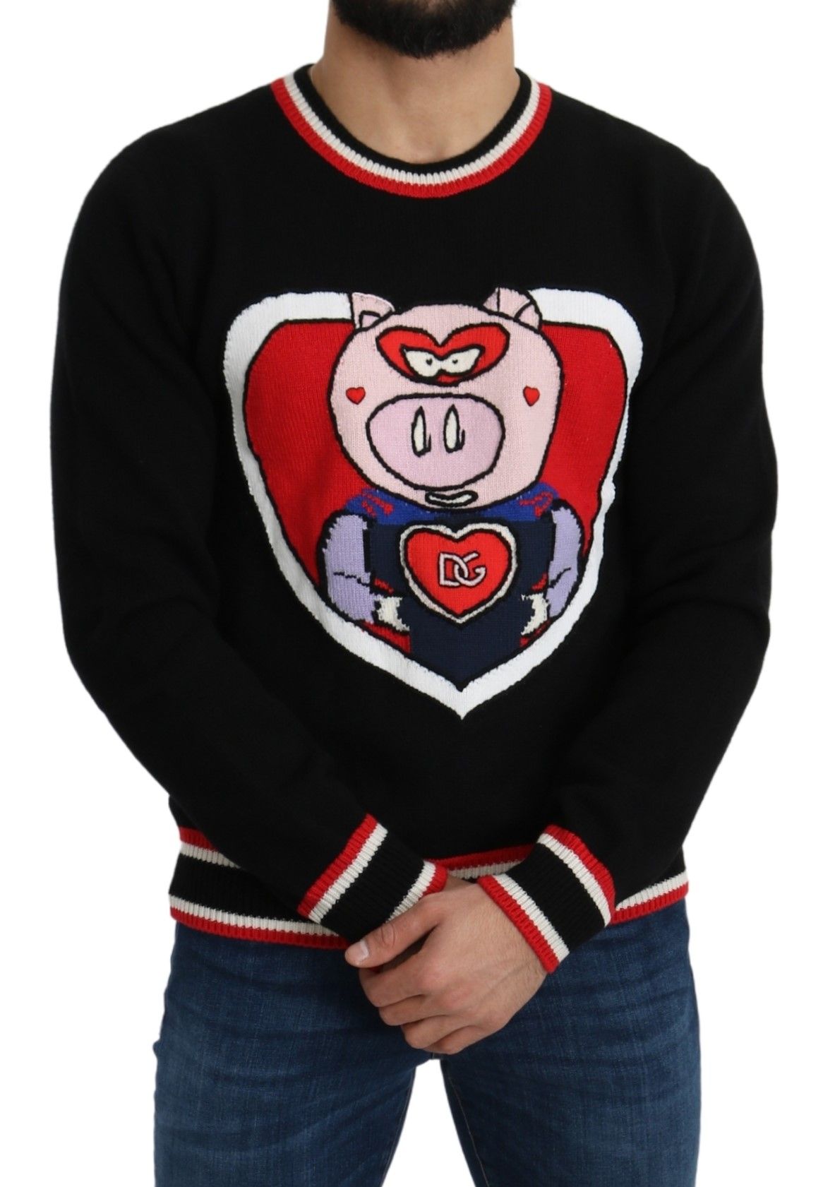 Elegante maglione girocollo in cashmere nero