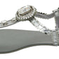 Elegant Silver Flats with Crystal Embellishments