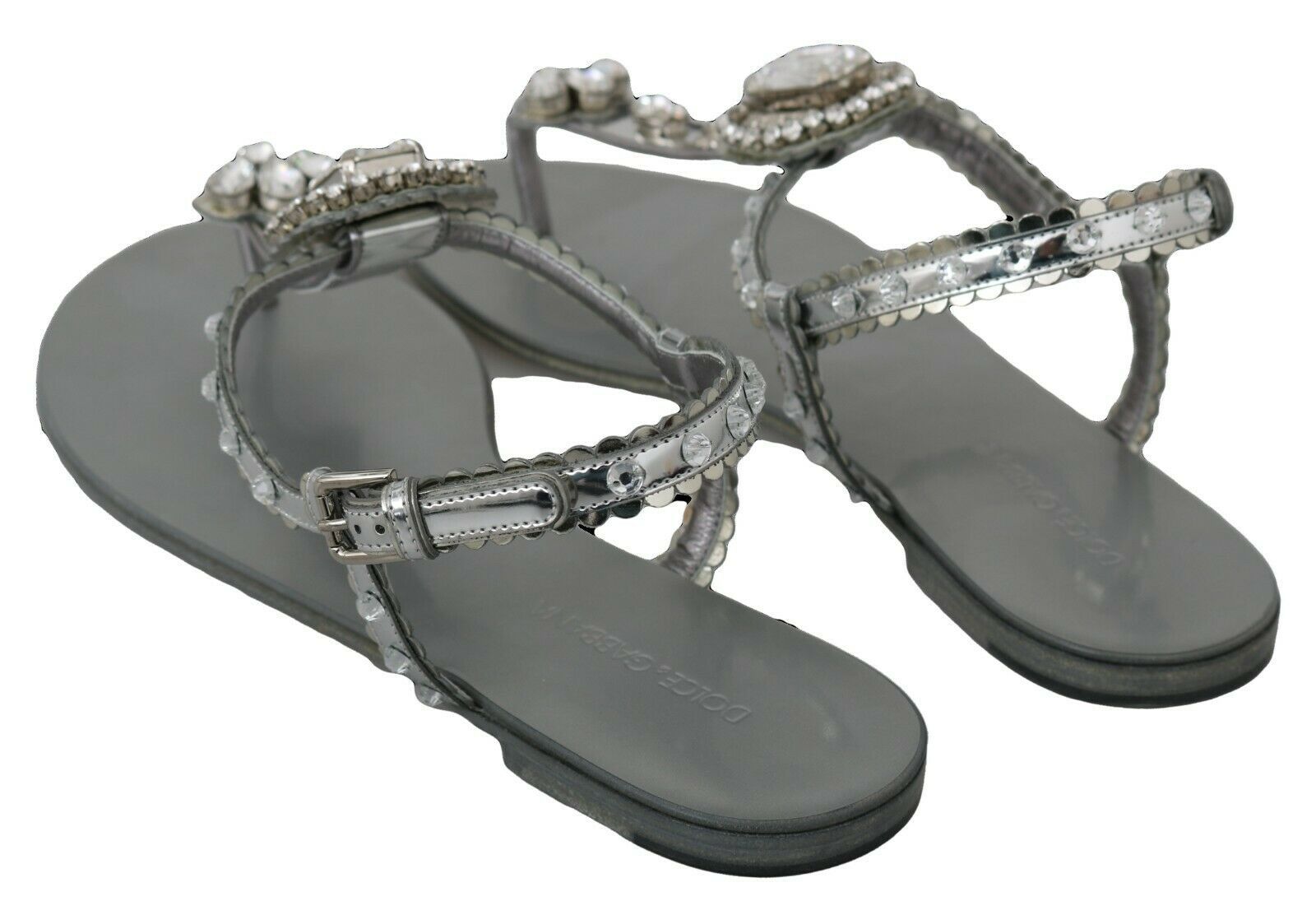 Elegante silberne Ballerinas mit Kristallverzierungen