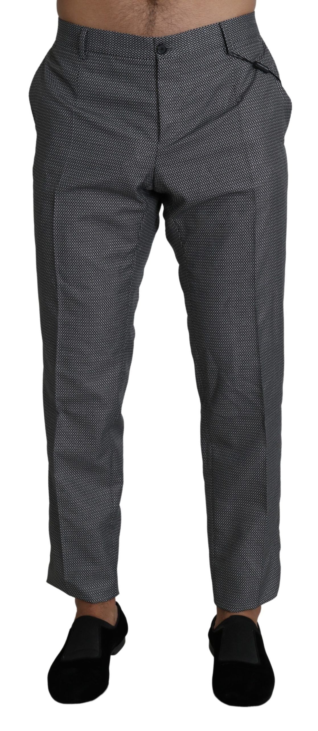 Pantaloni eleganti slim fit grigi