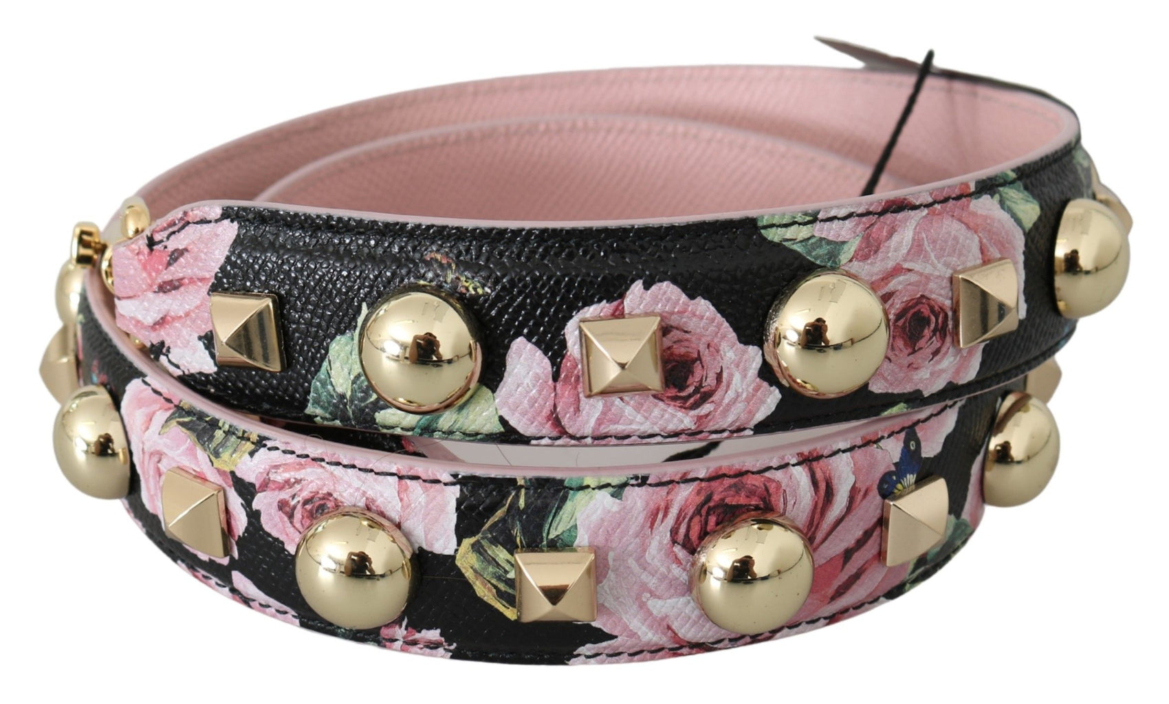Elegante tracolla in pelle floreale