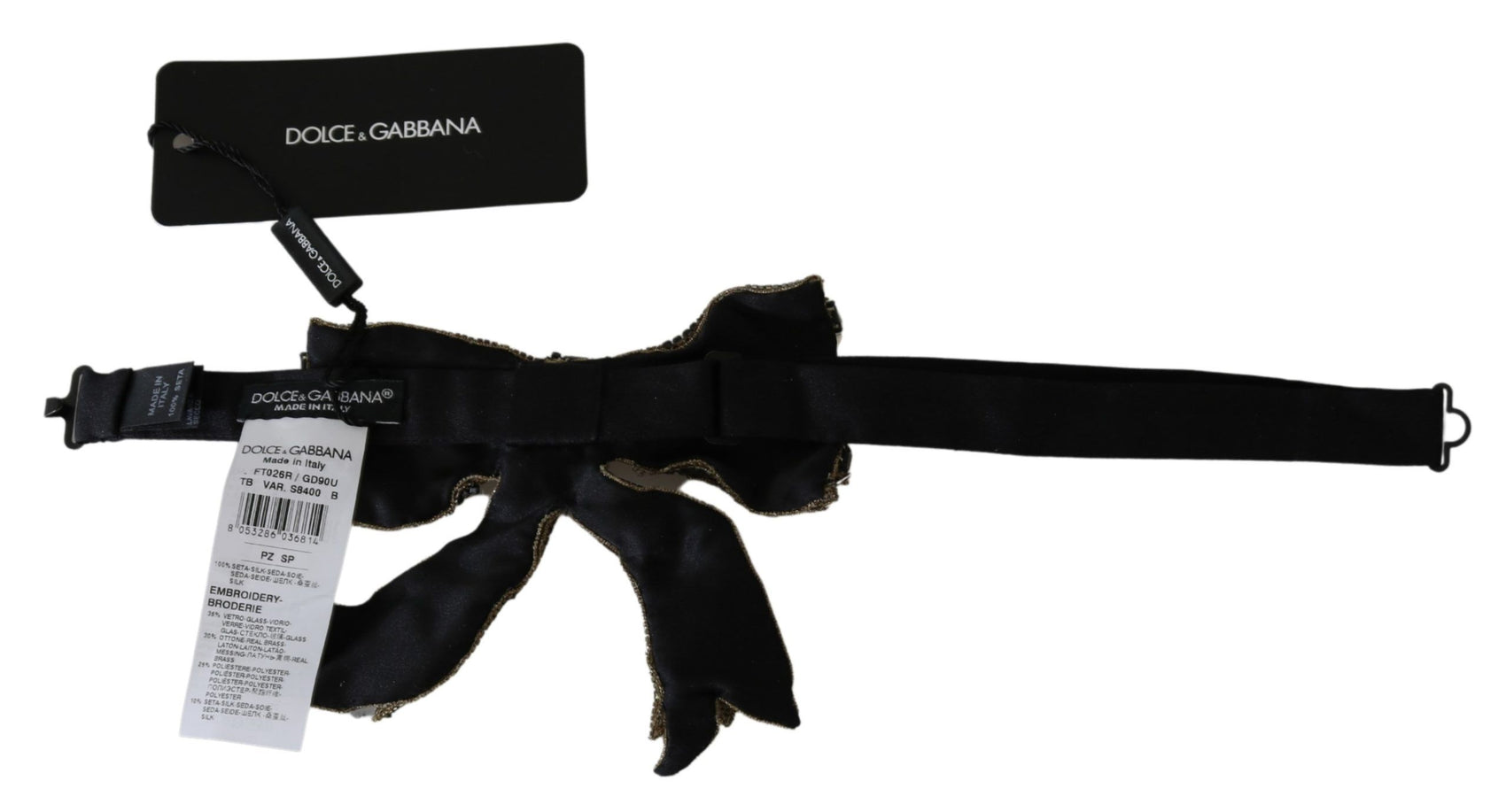 Elegante papillon in seta dorata - Abbaglia con stile