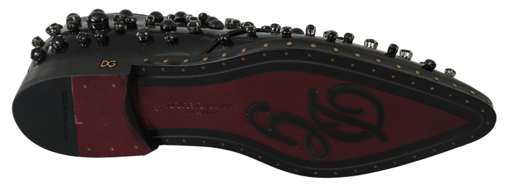 Elegante schwarze Abendschuhe aus Leder mit Kristallen