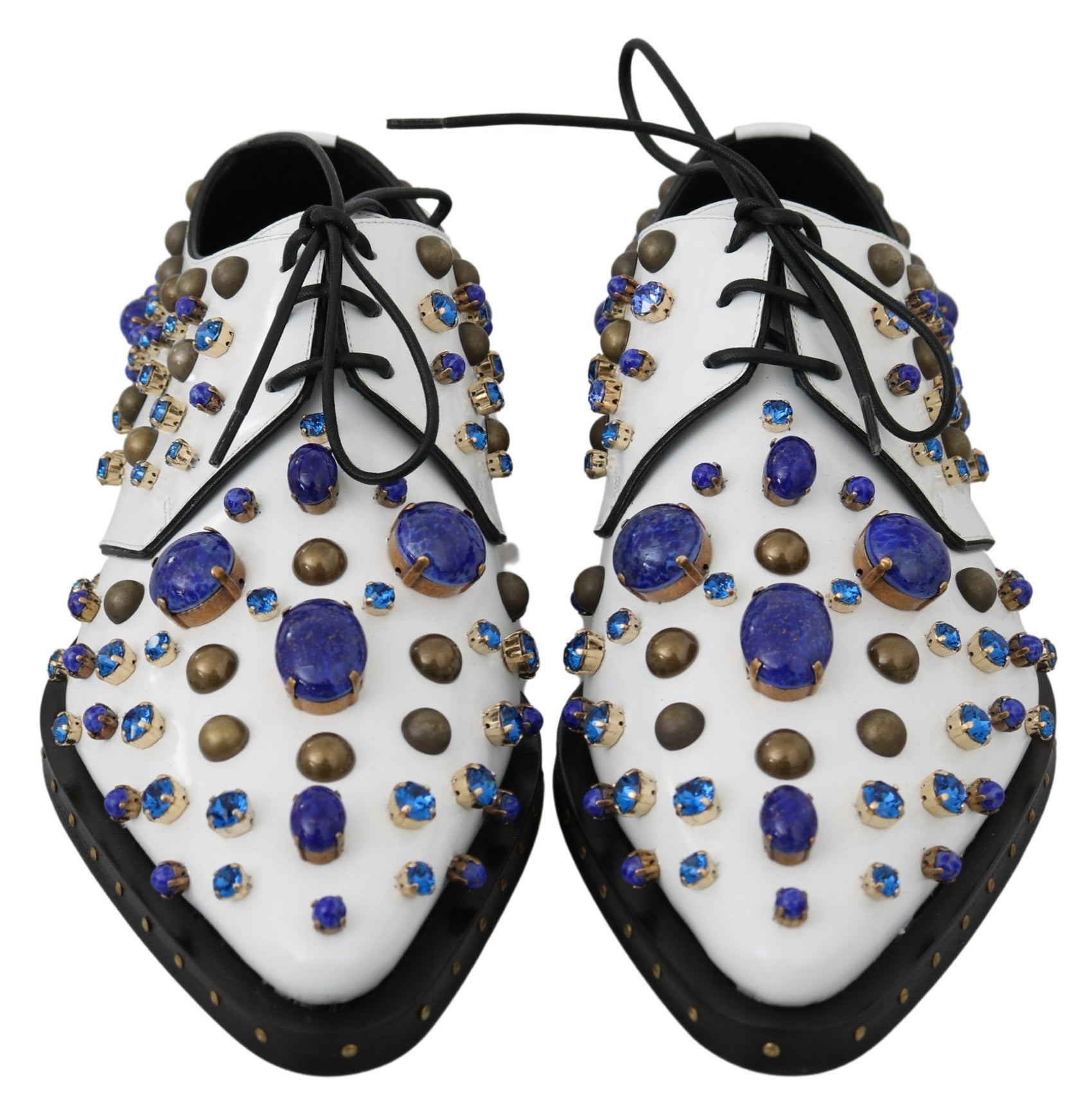 Elegante weiße Lederschuhe mit Kristallen
