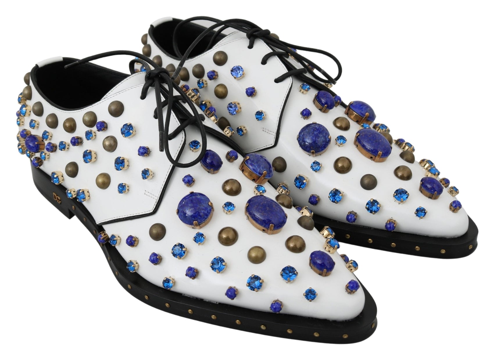 Elegante weiße Lederschuhe mit Kristallen