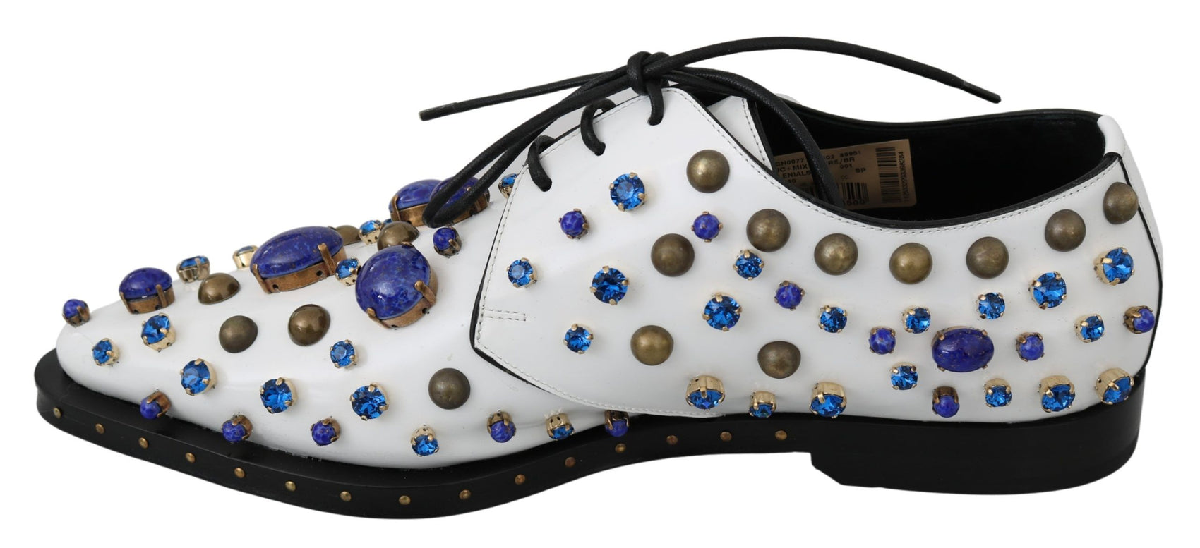 Elegante weiße Lederschuhe mit Kristallen