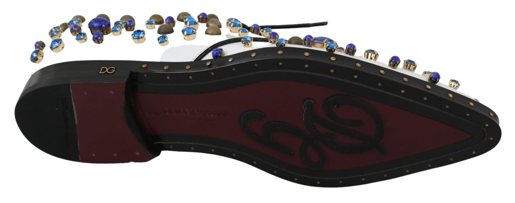 Elegante weiße Lederschuhe mit Kristallen