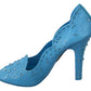 Crystal Embellished Blue Cinderella Pumps