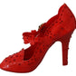 Chic Red Crystal Cinderella Pumps