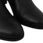 Elegant Black Calf Leather Heeled Boots