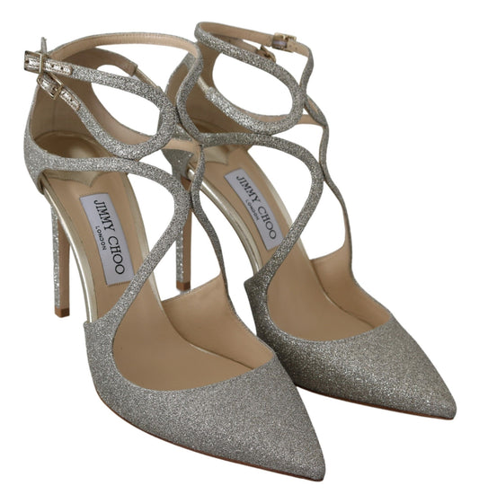 Platinum Ice Lancer Leather Pumps - Elegance Refined