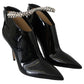 Elegant Black Patent Heeled Boots