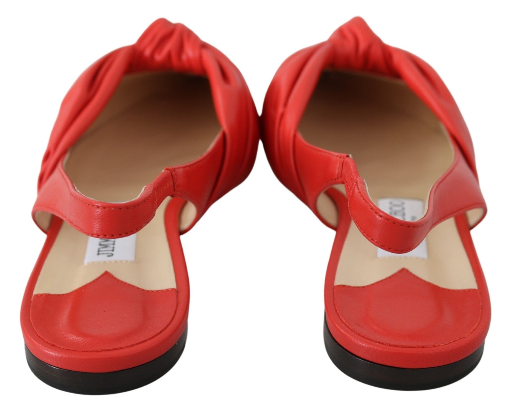 Schicke rote Leder-Ballerinas mit spitzer Spitze
