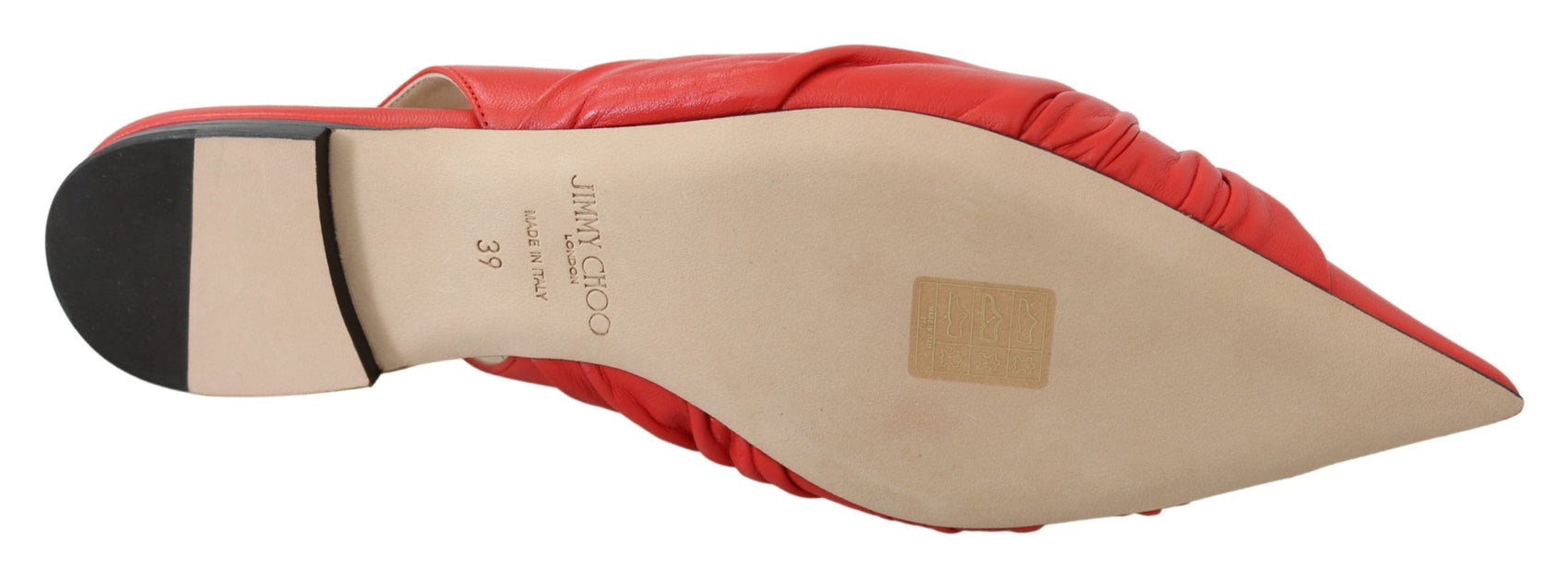 Schicke rote Leder-Ballerinas mit spitzer Spitze