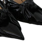 Elegant Black Leather Pointed Toe Pumps