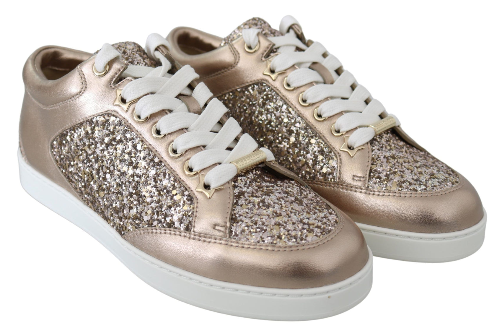 Ballettrosa Glitzer-Ledersneaker