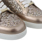 Ballet Pink Glitter Leather Sneakers