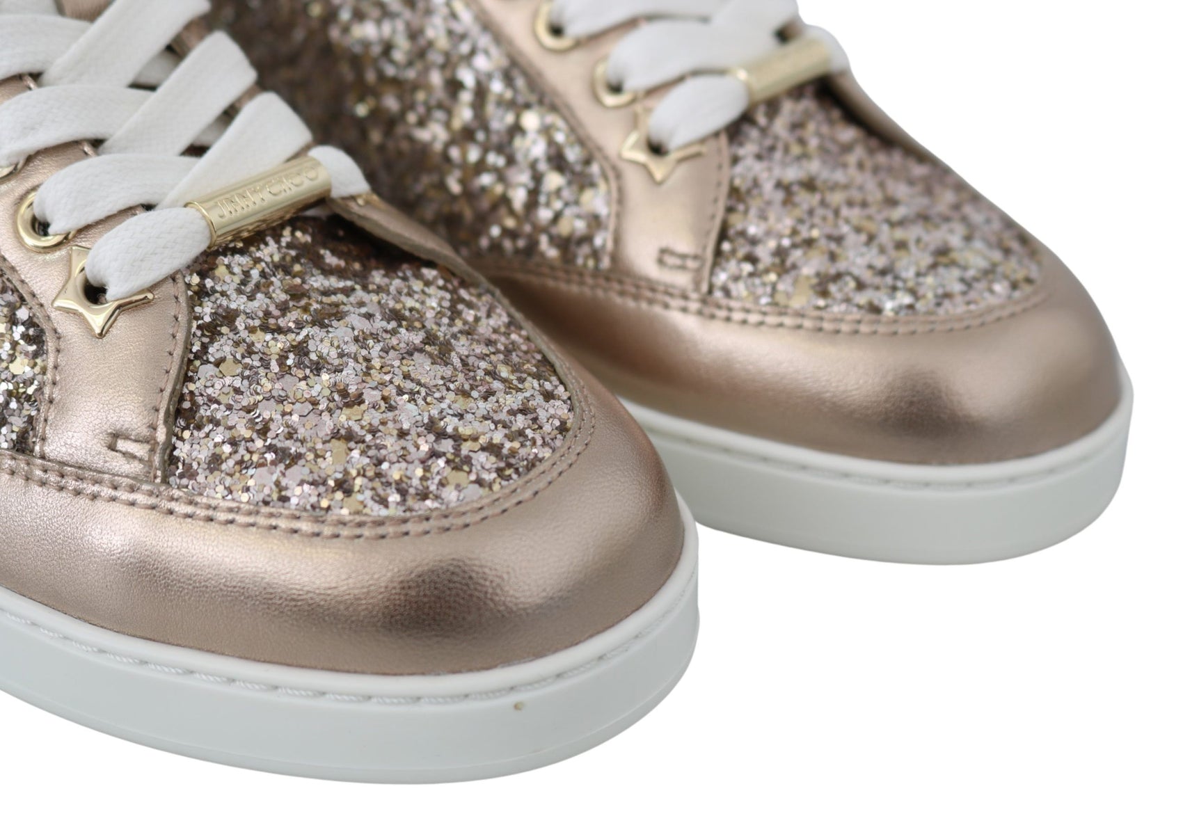Ballettrosa Glitzer-Ledersneaker