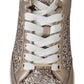 Ballet Pink Glitter Leather Sneakers