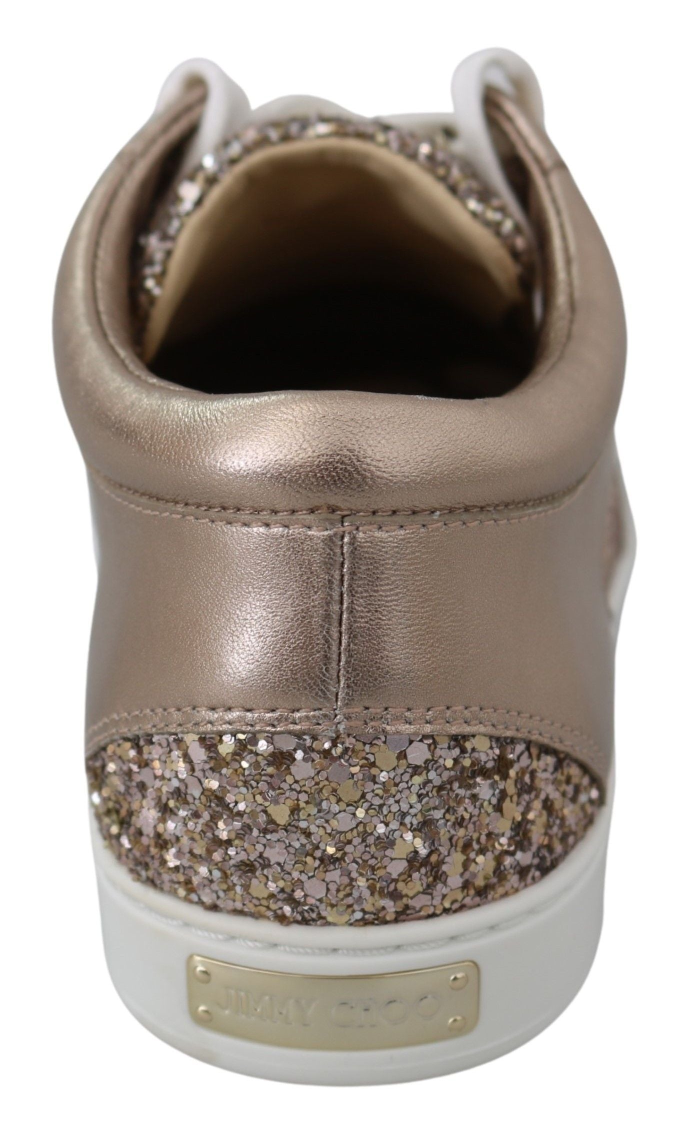 Ballet Pink Glitter Leather Sneakers