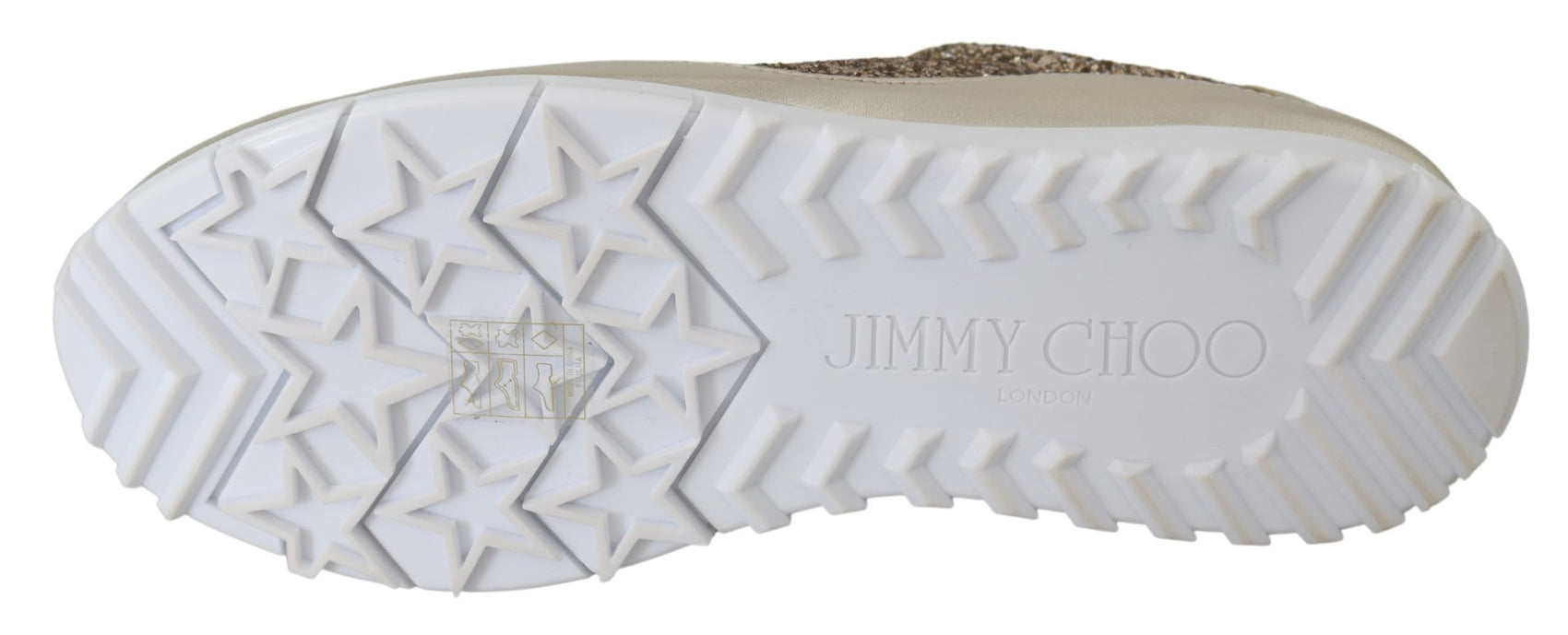 Sneakers aus glitzerndem Leder in Antikgold