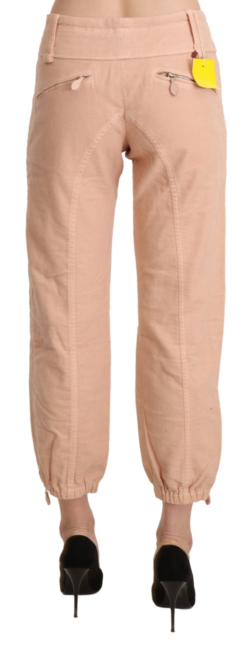 Schicke beige verkürzte Baumwollhose