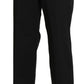 Elegant High Waist Straight Black Pants